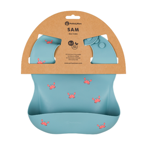 PETITE&MARS Silikonowy śliniak Take&Match Sea Crabs 6m+