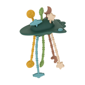 PETITE&MARS Silikonowa zabawka sensoryczna Crazy Rocket Misty Green 10m+