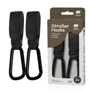 SIPO Zawieszki, haczyki do wózka – zestaw 2 sztuk black