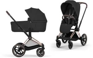 Cybex Priam 5.0 Comfort - wielofunkcyjny wózek dziecięcy 2w1 | Rosegold Sepia Black