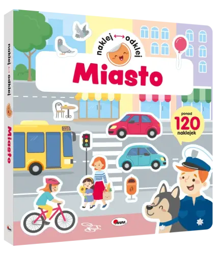 Okladka-3D-ksiazki-z-naklejkami-wielokrotnego-uzytku-pt.-Miasto-z-serii-Naklej,-odklej-przedstawiajaca-ulice-z-pojazdami-i-przechodniami.webp