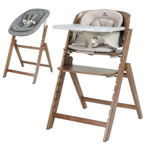 Drewniane krzesełko do karmienia Carrello Focus Leżaczek 2w1 Składane Whisper Grey