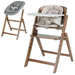 Drewniane krzesełko do karmienia Carrello Focus Leżaczek 2w1 Składane Croissant Beige