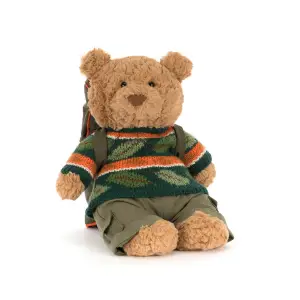 JELLYCAT maskotka przytulanka Miś Bartłomiej Podróżnik ze Śpiworem - 26 cm - Klasyczny Pluszowy w Zdejmowanym Ubranku - Maskotka Przytulanka - JellyCat