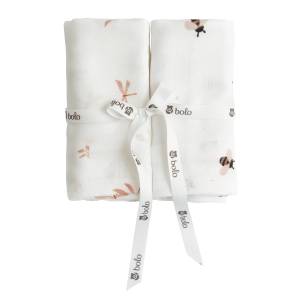 Bolo 2Pak pieluszek muślinowych 70x70cm – ważki i pszczółki
