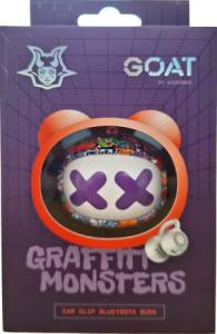 Kiddoboo GOAT Earbuds Grafitti słuchawki bezprzewodowe, mikrofon, lekkie, etui-wisiorek 9+ 