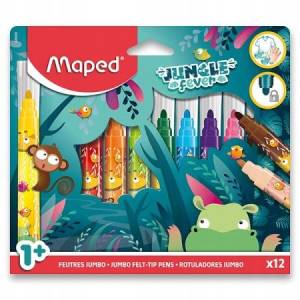 Maped Flamastry  Jumbo Jungle Fever 12 kolorów