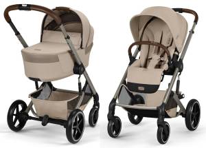 Cybex Balios S Lux 3.0 Wózek dzieciecy zestaw 2w1 ze składaną gondolą S Lux Fold / Almond Beige