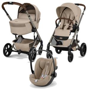 Cybex Balios S Lux 3.0 Wózek dzieciecy zestaw 3w1 ze składaną gondolą S Lux Fold / Almond Beige
