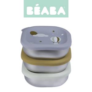 Beaba Pojemnik na jedzenie ze stali nierdzewnej z silikonową pokrywką 3 szt. Adventure