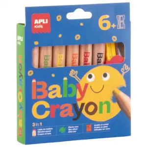 Apli Kids Grube kredki woskowe dla najmłodszych  6 kolorów