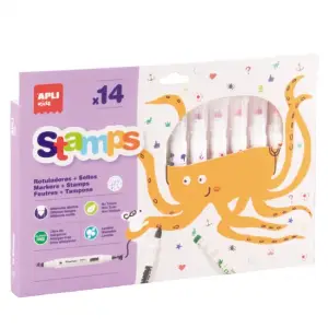 Apli Kids Markery ze stempelkami  14 kolorów