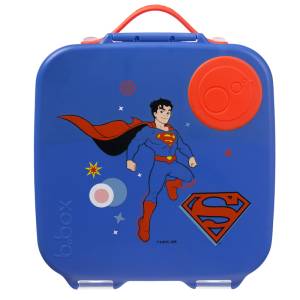 B.Box Superman by b.box Lunchbox dla dzieci do szkoły - szczelna śniadaniówka z przegródkami i wkładem chłodzącym