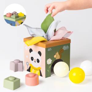 Taf Toys Pojemnik Zabawa i Odkrywanie – sensoryczna kostka edukacyjna 12M+