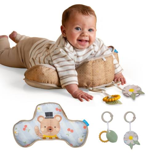 Taf Toys Poduszka sensoryczna do zabawy na brzuszku – Miś z grzechotką i gryzakiem 605566137155 (1).jpg