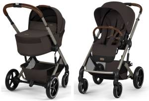 Cybex Balios S Lux 3.0 Wózek dzieciecy zestaw 2w1 ze składaną gondolą S Lux Fold / Chocolate Brown