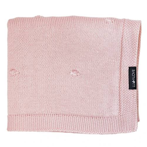 Kocyk z 100% wełny merino dla niemowląt 80×100 cm – pudrowy róż  Premium, splot popcorn 5904121611136 (1).jpg