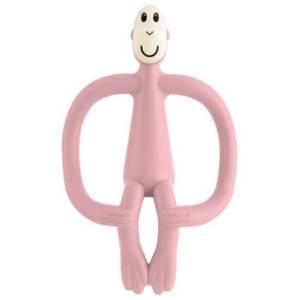 Matchstick Monkey Gryzak silikonowy na ząbkowanieze szczoteczką Pink 3M+