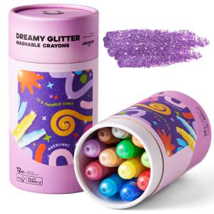 Jarmelo Silky Crayon Kredki żelowe brokatowe wykręcane, 12 kolorów w etui, 12m+