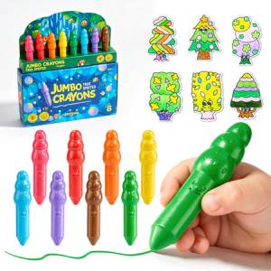 Jarmelo Leśne duszki Jumbo Crayons — wzmocnione, grube kredki z wosku pszczelego, 8 kolorów, 1+