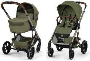Cybex Balios S Lux 3.0 Wózek dzieciecy zestaw 2w1 ze składaną gondolą S Lux Fold / Moss Green