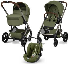 Cybex Balios S Lux 3.0 Wózek dzieciecy zestaw 3w1 ze składaną gondolą S Lux Fold / Moss Green
