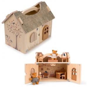 Drewniany Domek dla lalek z wiewiórkami Egmont Toys 18M+