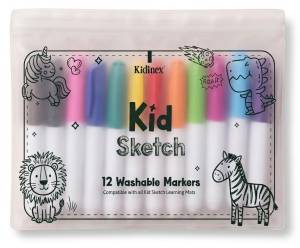 Kid Sketch – zmywalne markery mazaki 12 kolorów Kidlupe