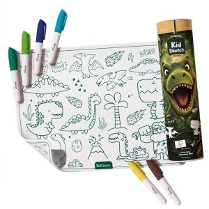 Silikonowa mata do kolorowania i pisania KidSketch Kidinex Dino 3+