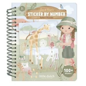 Little Dutch Wyklejanka po numerach Rosa Safari Friends 100 naklejek 3+