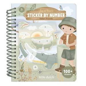 Little Dutch Wyklejanka po numerach Jim Safari Friends 100 naklejek 3+