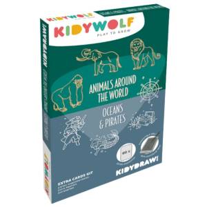 Kidywolf Wkłady Uzupełniające do Mini Tabletu do Nauki Rysowania dla Dzieci / Zwierzęta świata, Oceany i piraci
