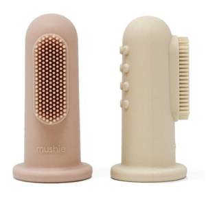 MUSHIE 2X SZCZOTECZKA SILIKONOWA NA PALEC BLUSH / SAND
