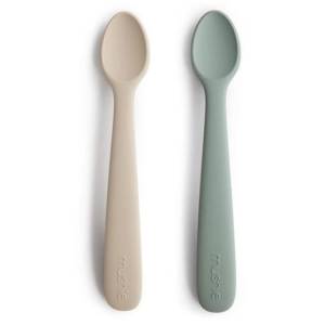 MUSHIE 2X ŁYŻECZKI SILIKONOWE DLA DZIECI CAMBRIDGE BLUE & SHIFTING SAND