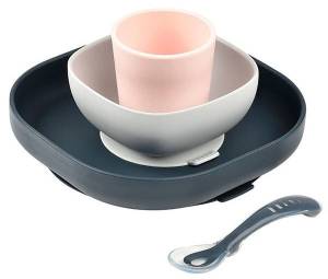 BEABA KOMPLET NACZYŃ Z PRZYSSAWKĄ DARK BLUE