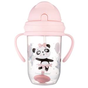 CANPOL KUBEK BIDON ZE SŁOMKĄ OBCIĄŻONĄ 270 ml 6M+ RÓŻOWY