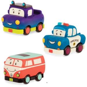 B.TOYS ZESTAW 3 MIĘKKICH AUTEK Z NAPĘDEM MINI WHEEEE-IS! SET