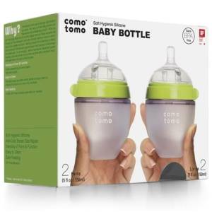 COMOTOMO 2PAK BUTELKA SILIKONOWA ANTYKOLKOWA 150 ml  GREEN