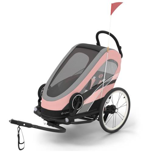 silver pink cybex zeno bike one box 2w1 przyczepka do roweru wózek spacerówka (1).jpeg