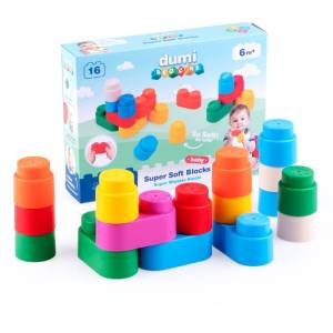 DUMEL DUMI BLOCKS SUPER MIĘKKIE KLOCKI 16 SZT 6M+