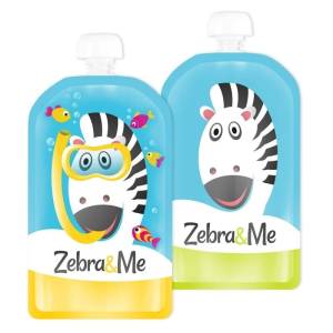 ZEBRA & ME SASZETKI WIELORAZOWE NA POKARM 2 szt 150 ml