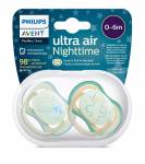  AVENT  SMOCZEK SILIKONOWY ORTODONTYCZNY  ULTRA AIR NIGHT 2 szt.0-6 + 376/18