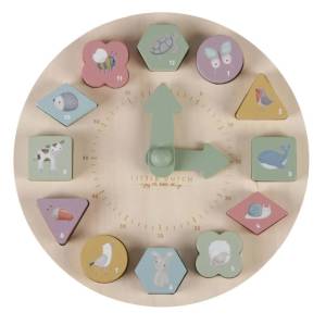 LITTLE DUTCH DREWNIANY ZEGAR Z KLOCKAMI FSC 2+