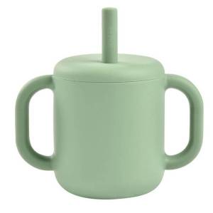 Beaba Silikonowy kubek ze słomką 170 ml Sage Green