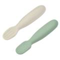 913578 Beaba Zestaw 2 silikonowych pierwszych łyżeczek-gryzaków Sage green velvet grey 3.jpg