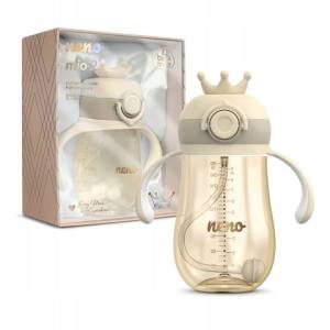 NENO MIO 2 CREAM INNOWACYJNY KUBEK BIDON BUTELKA Z OBCIĄŻONĄ SŁOMKĄ 280ml