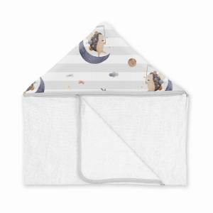 ALBERO MIO Ręcznik bambusowy z kapturkiem dla niemowlaka księżycowy jeżyk