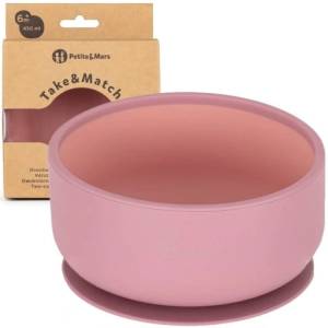 Petite&Mars Silikonowa miseczka z przyssawką Take&Match Dusty Rose