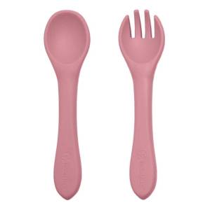 Petite&Mars Silikonowe sztućce Take&Match / Dusty Rose