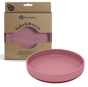 Petite&Mars Silikonowy talerzyk z przyssawką Take&Match / Dusty Rose